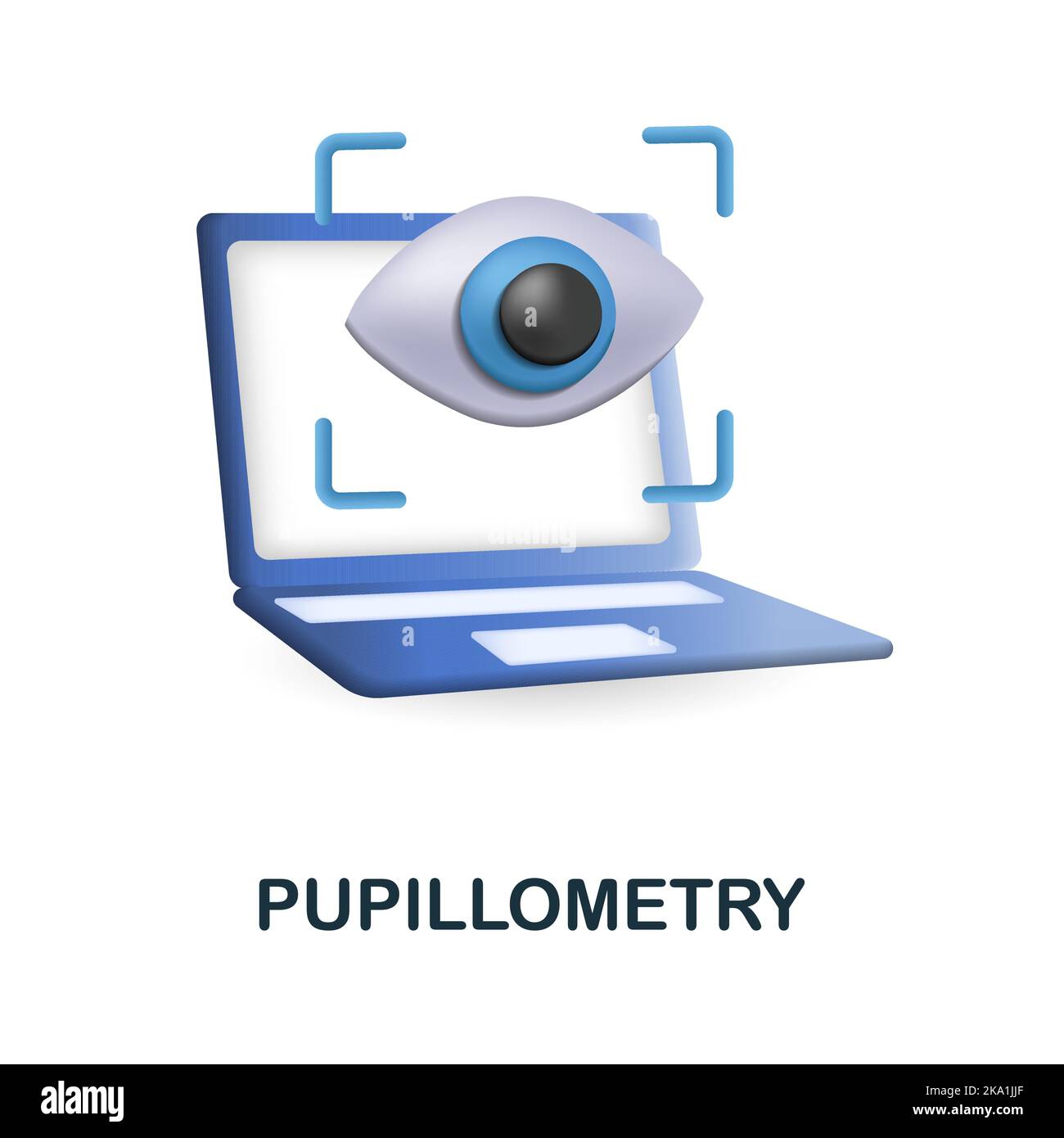 Pupillometry icon. 3d illustration from neuromarketing collection. Creative Pupillometry 3d icon for web design, templates, infographics and more Stock Vector