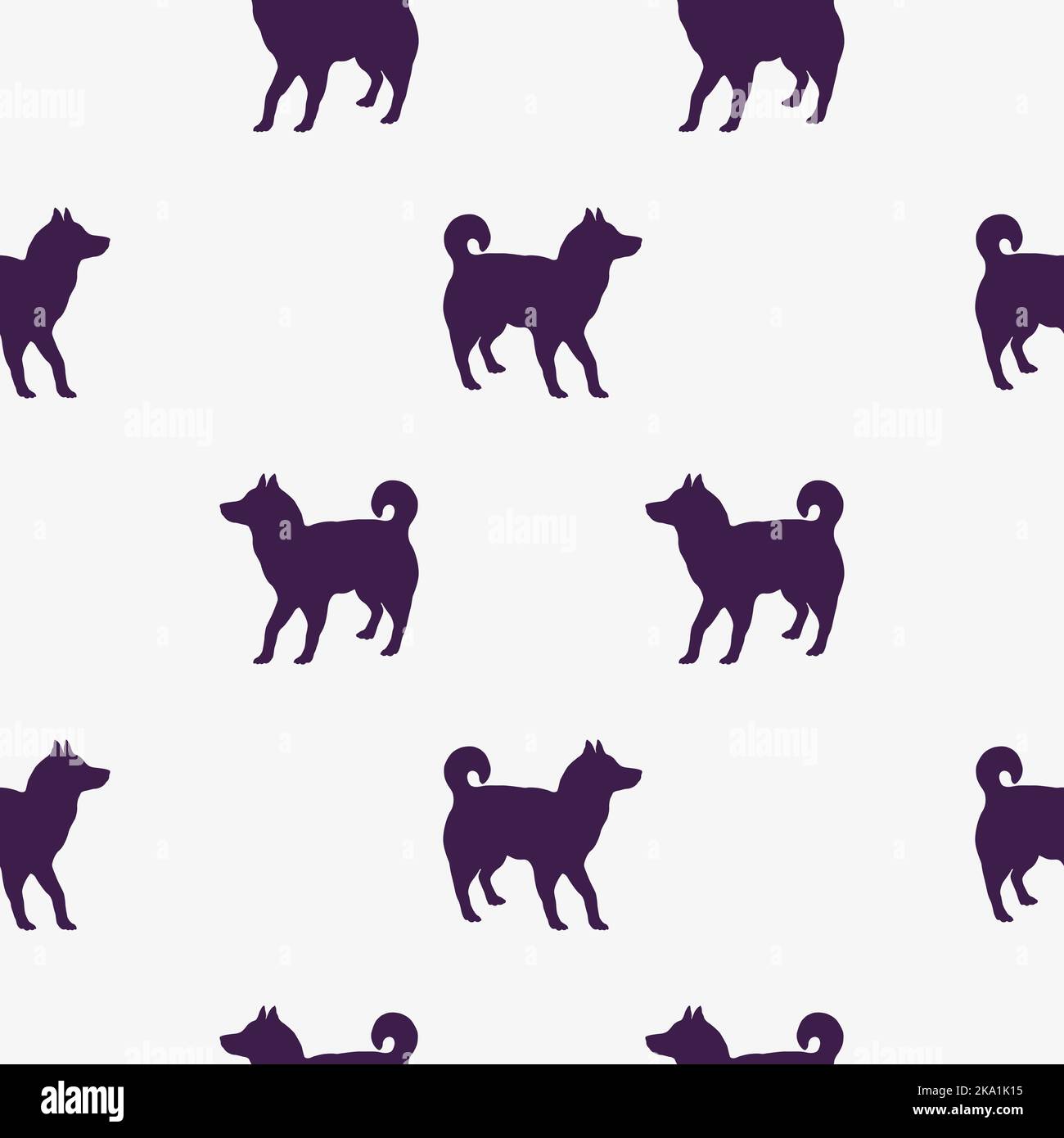 Standing siberian husky puppy. Seamless pattern. Dog silhouette. Endless  texture. Isolated on white background. Design for wallpaper, fabric, decor  Stock Vector Image & Art - Alamy