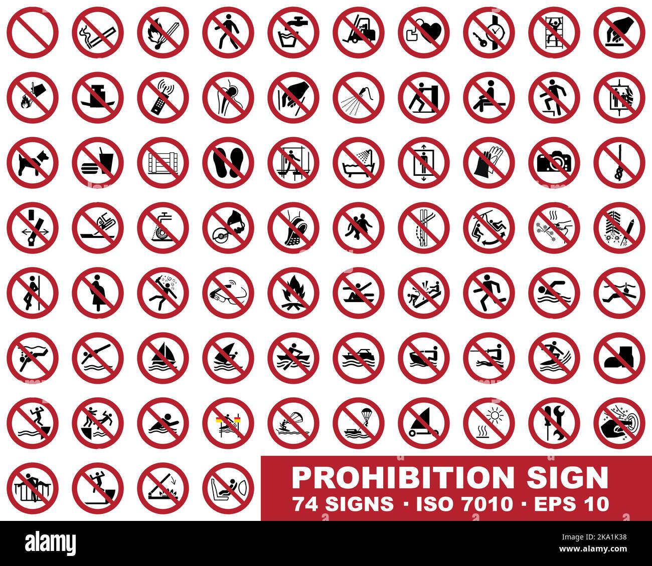 Prohibited Signs Forbidden Round Stock Vector Images Alamy