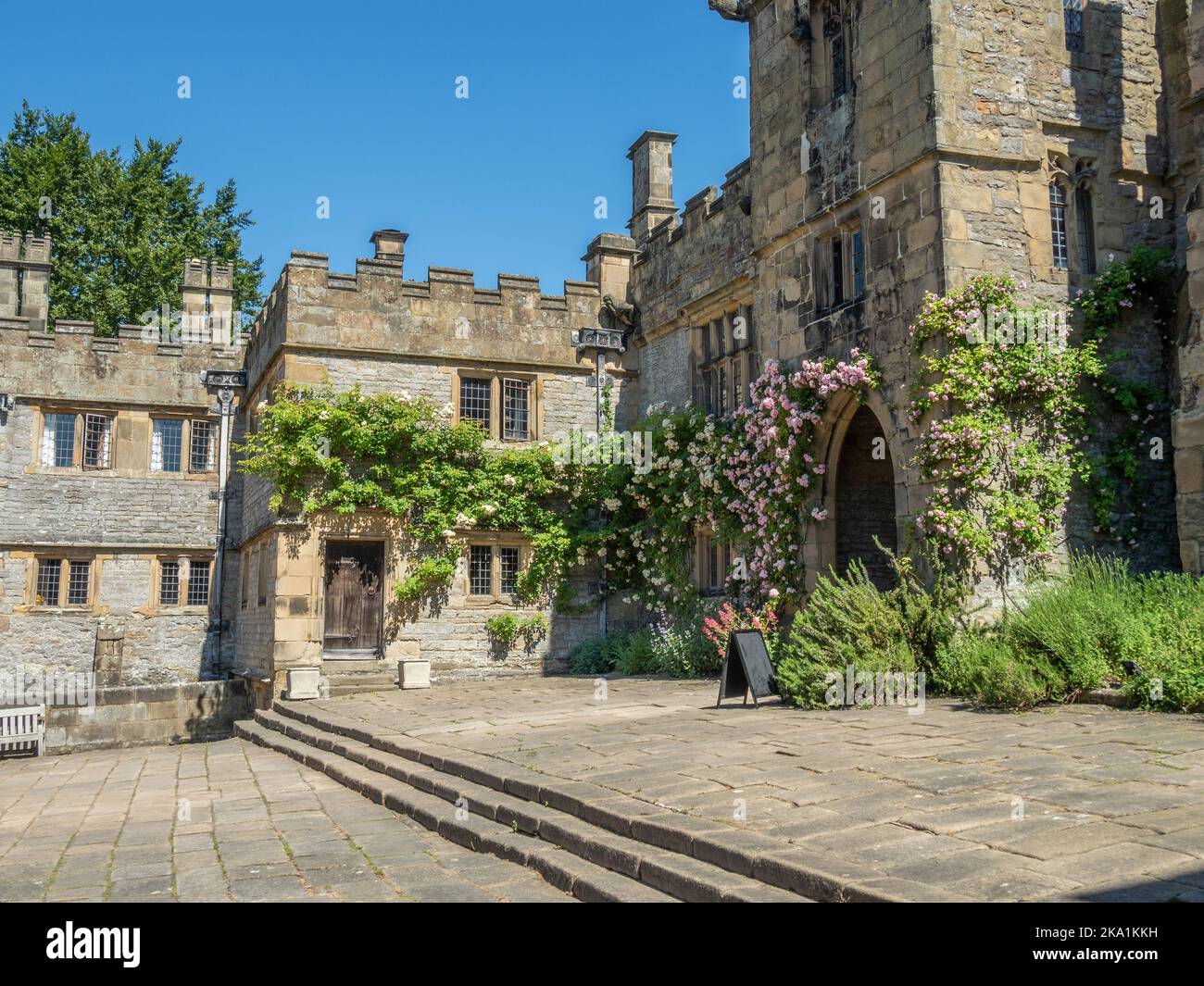 Haddon Hall, a medieval manor house dating from 11th century, Bakewell