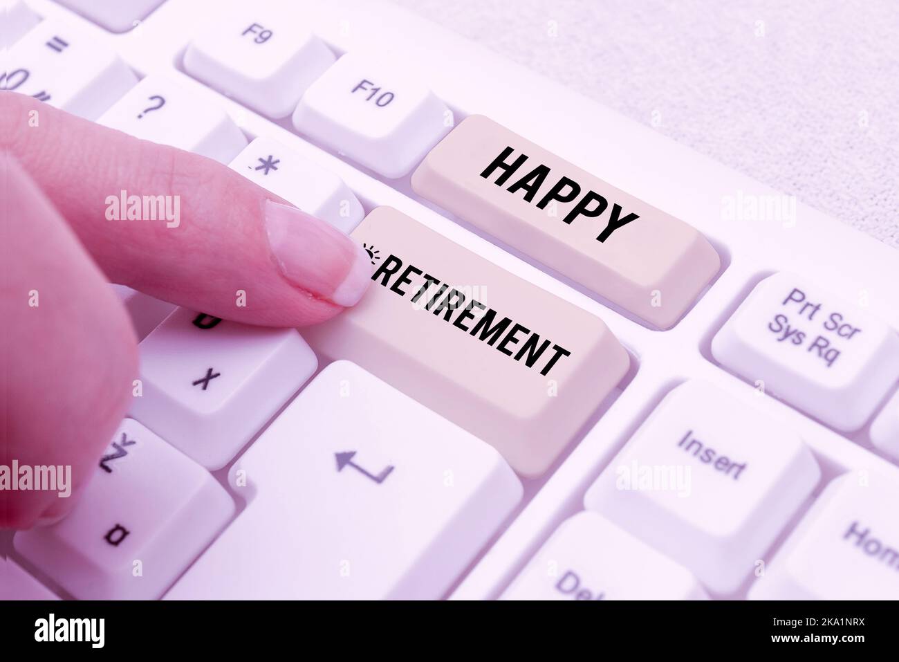 Conceptual caption Happy Retirement. Business approach account or ...