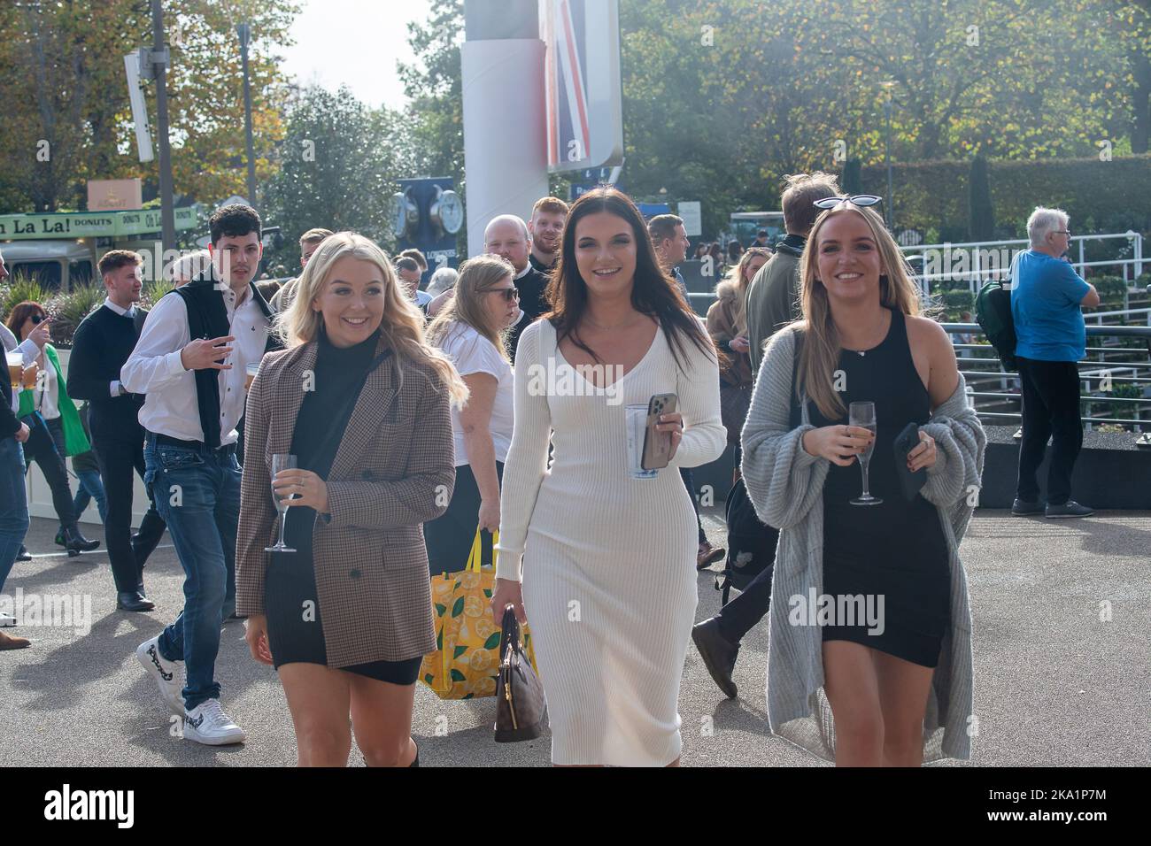 Ascot, Berkshire, UK. 29th October, 2022. Racegoers and their families ...