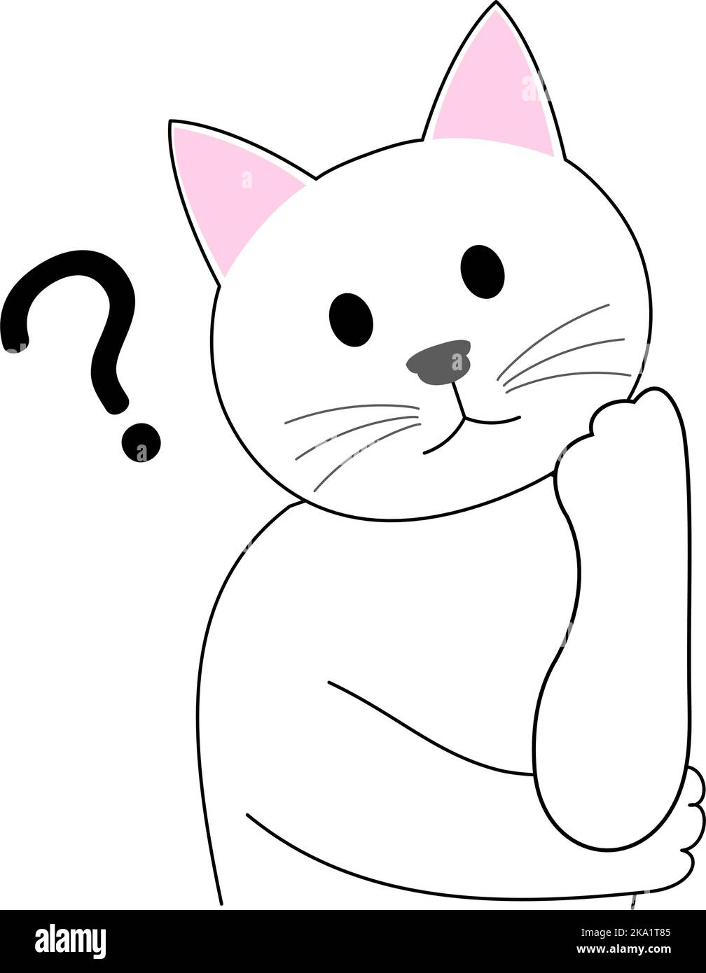 A White Kitten that doesn’t have an answer. Stock Vector