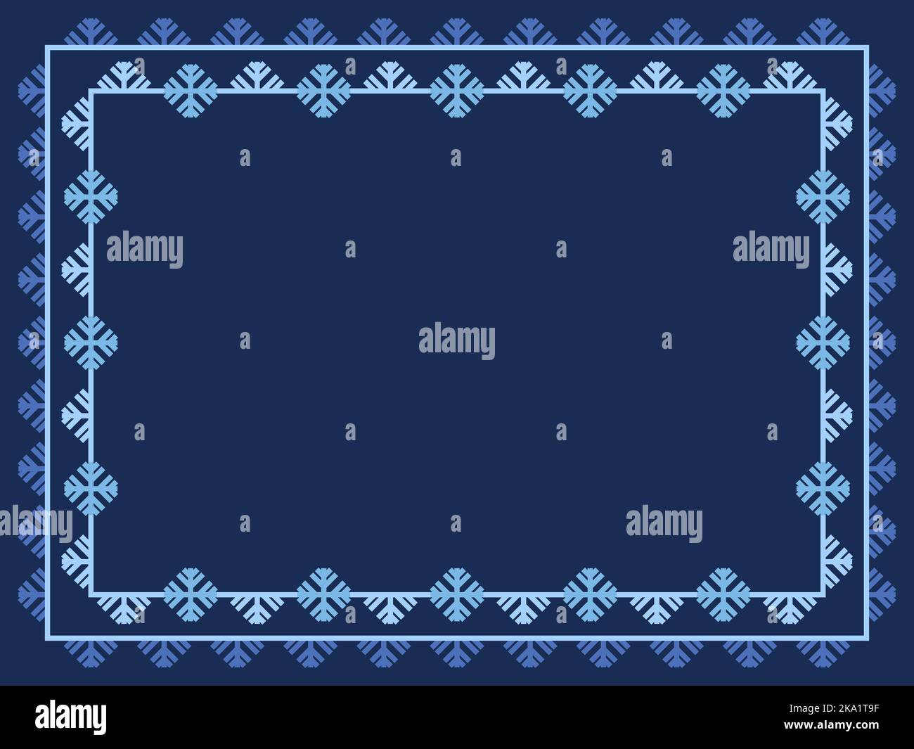 Winter frame with snowflakes in art line style. Christmas frame design ...