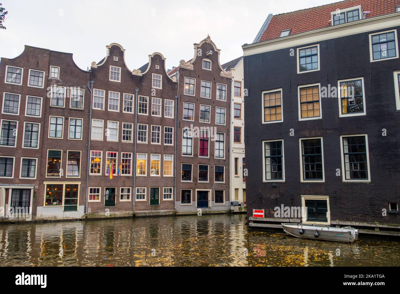 Amsterdam, Netherlands. October 2022. The Oudezijds voorburgwal on the Red Light District in Amsterdam. High quality photo Stock Photo