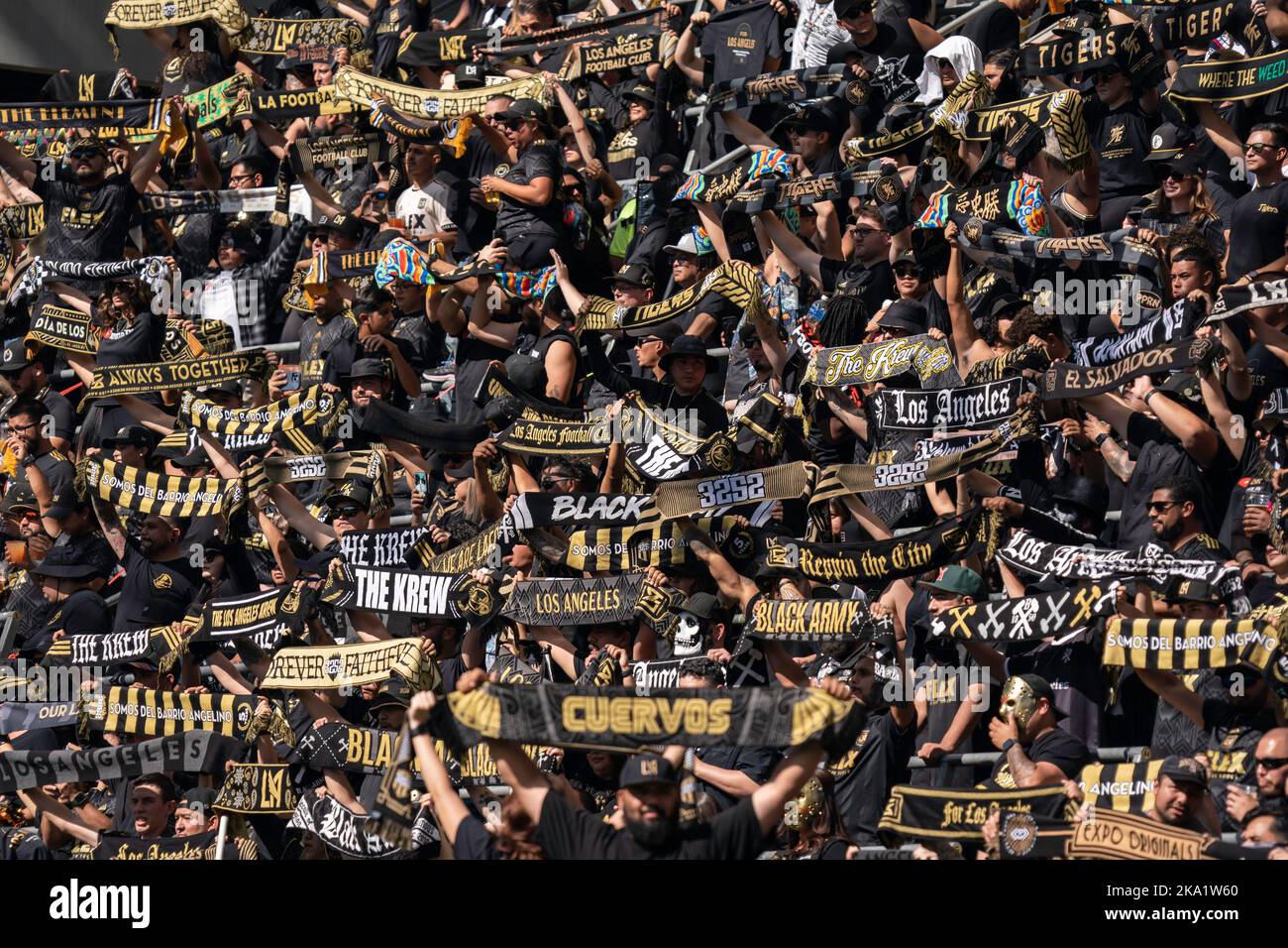 The 3252 Los Angeles FC supporter section before the MLS Western Conference Final match against the Austin FC, Sunday, October 30, 2022, at the Banc o Stock Photo