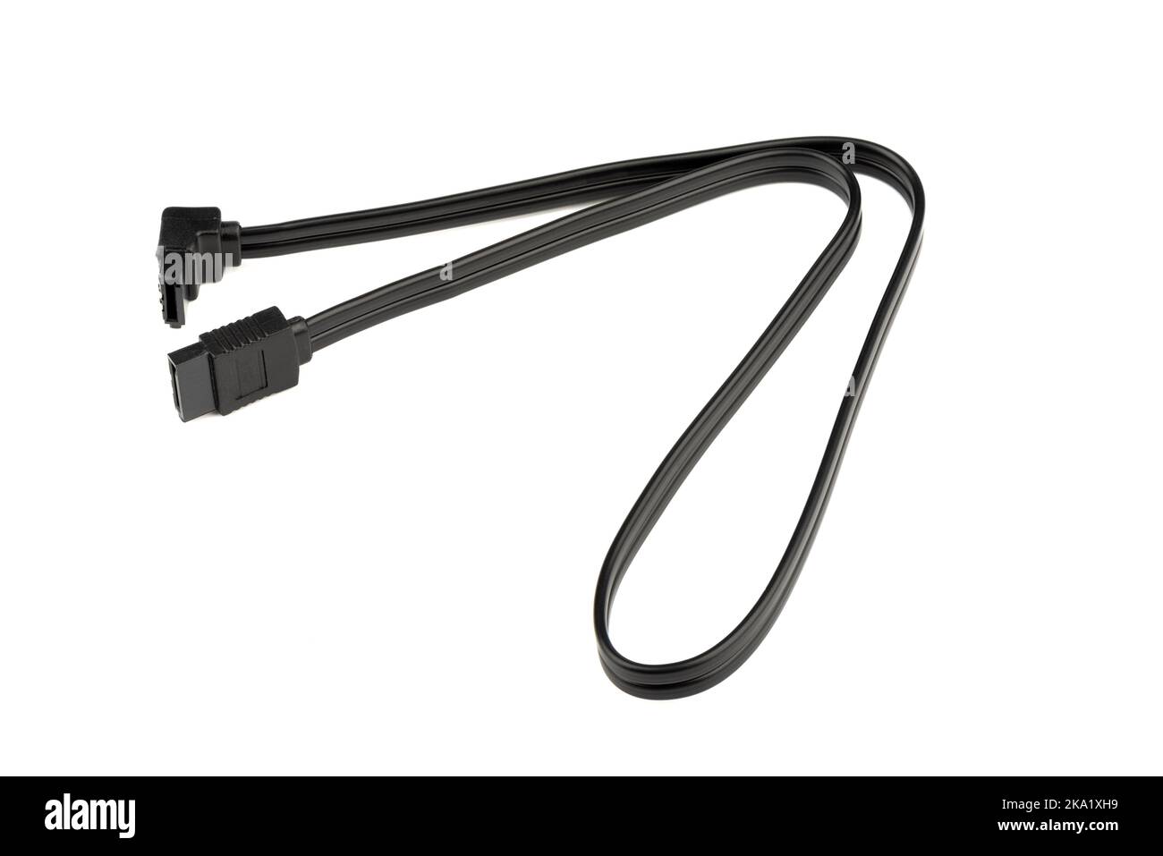 Black SATA cable for connecting the hard drive to the motherboard