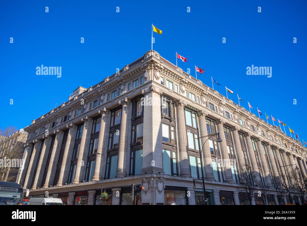 Exterior of Selfridges department stores on Oxford street in London