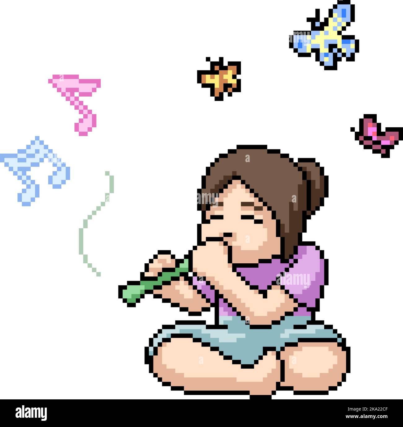pixel art of girl play flute Stock Vector Image Art Alamy pixel art of girl play flute Stock Vector Image Art Alamy
