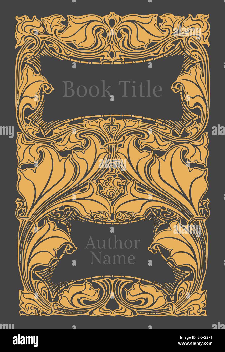 Book cover design template, Art Nouveau style. Vintage 1895 book Stock Book cover design template, Art Nouveau style. Vintage 1895 book Stock