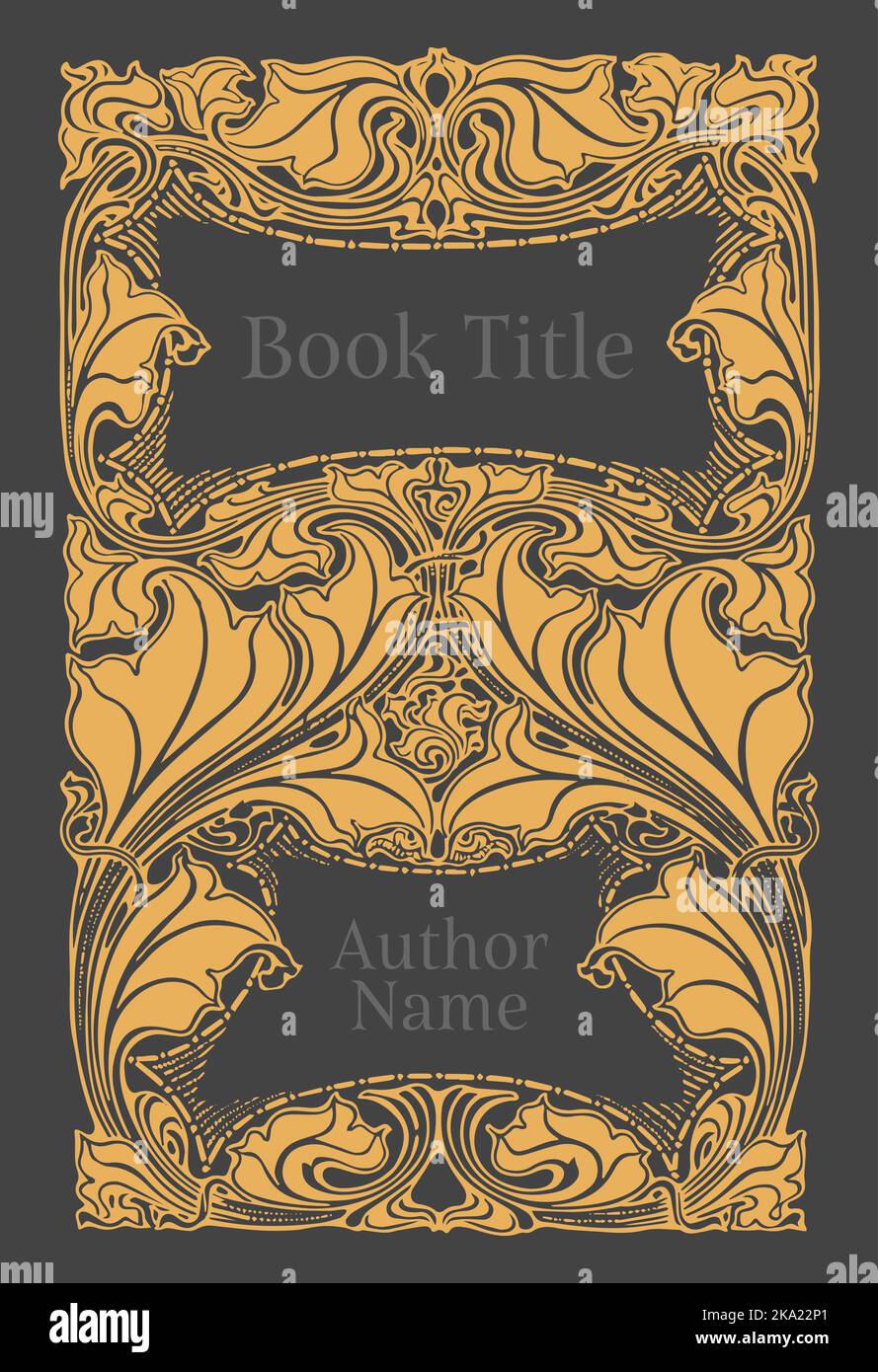 Book cover design template, Art Nouveau style. Vintage 1895 book. Stock Vector