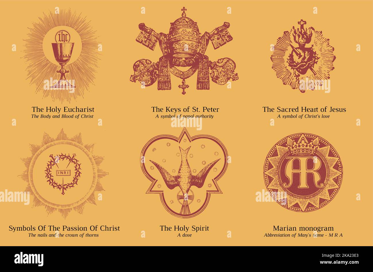 Catholic Symbols vector set, vintage engraving Stock Vector Image & Art ...