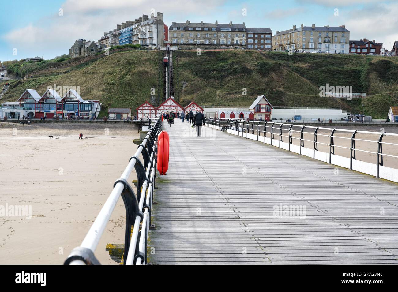 Saltburn Normal View View along the pier, the only one of its kind left in the UK, at ...