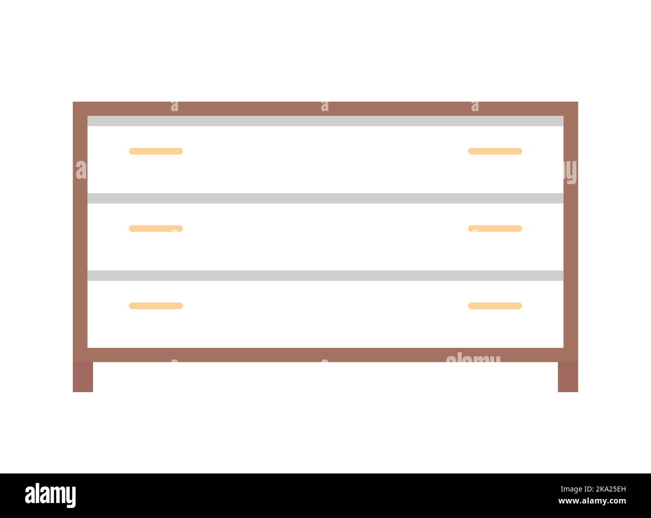 Bedroom dresser semi flat color vector object Stock Vector