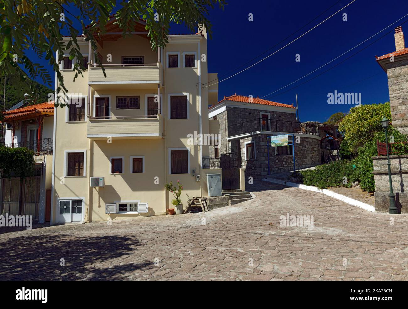 The mountain village of Lafionas, North Lesbos, Northern Aegean Islands, Greece. Stock Photo