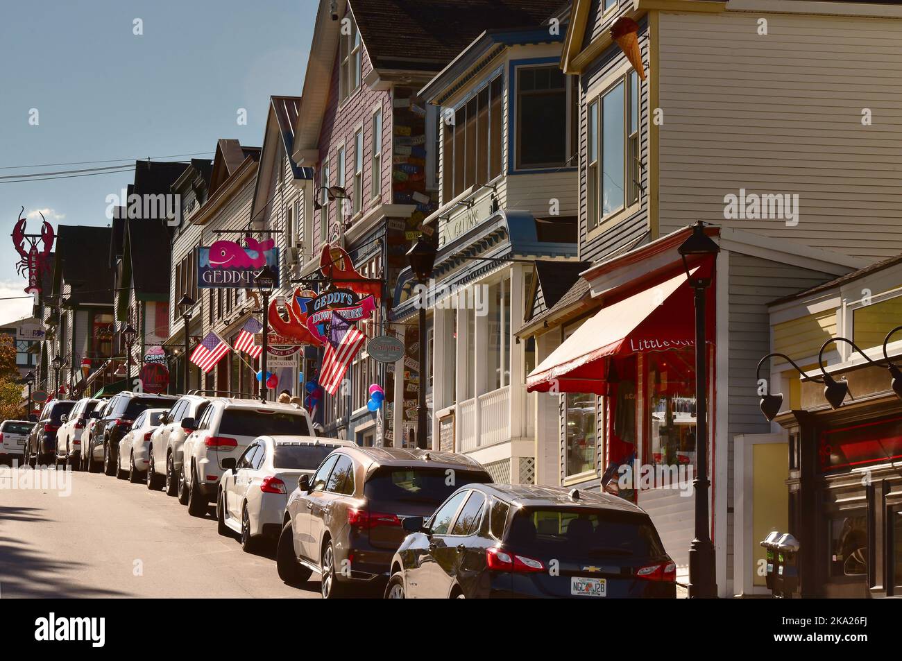 Main Street, Bar Harbour, Maine, USA Stock Photo