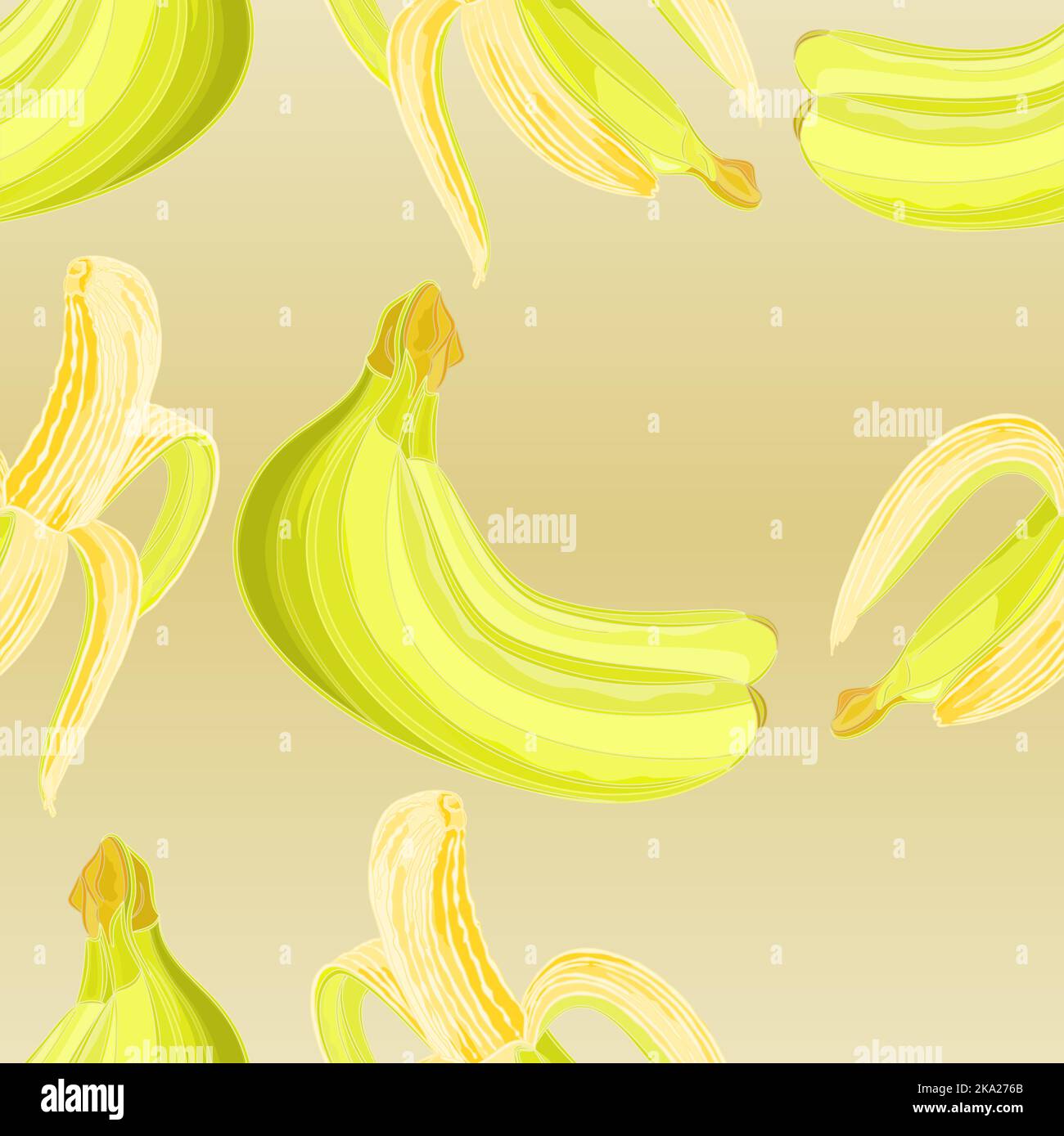 Seamless texture three bananas and one halfthe peeled health nutrition