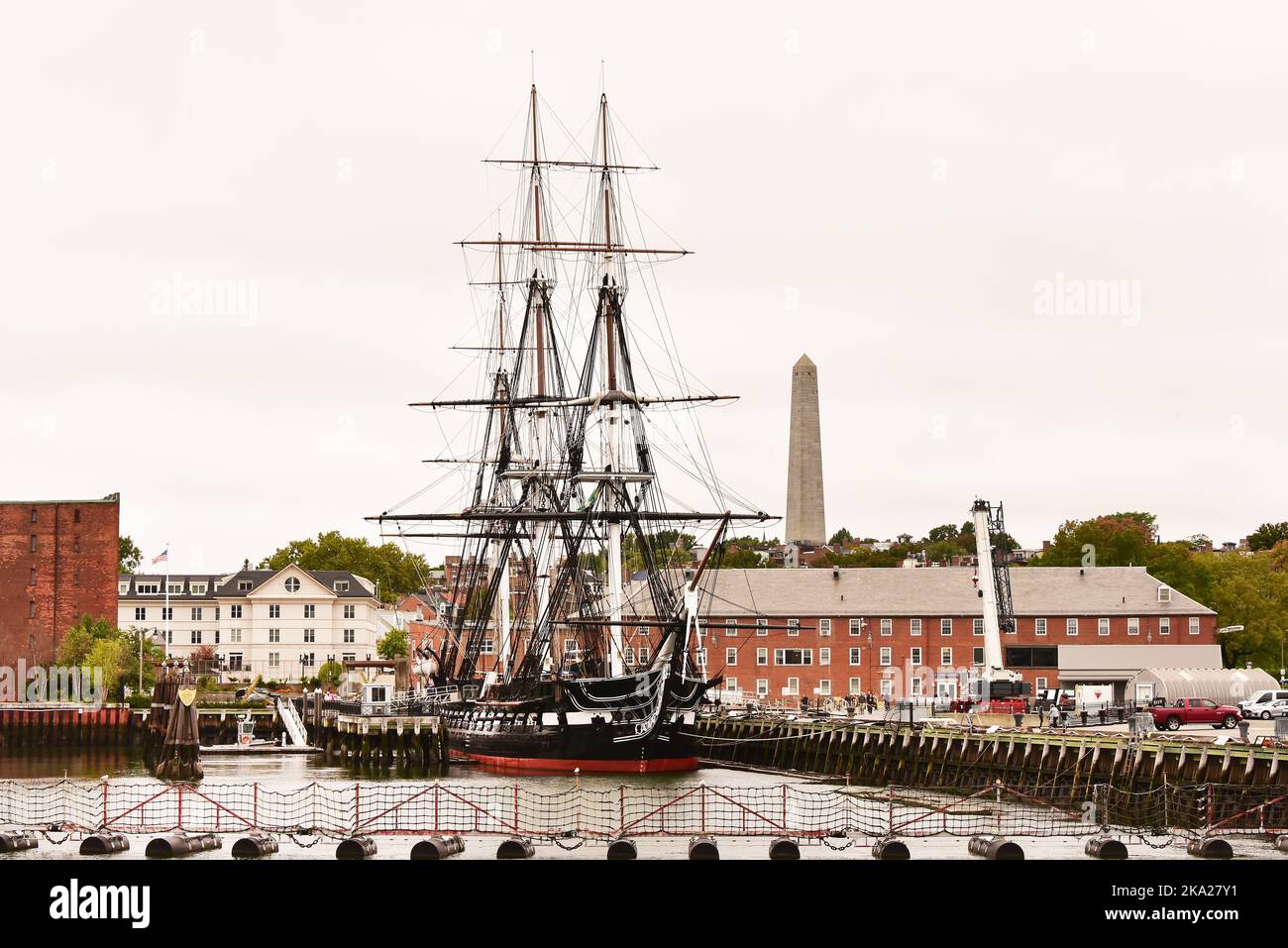 USS Constitution Tall Ship in Boston Harbour, Boston, USA Stock Photo