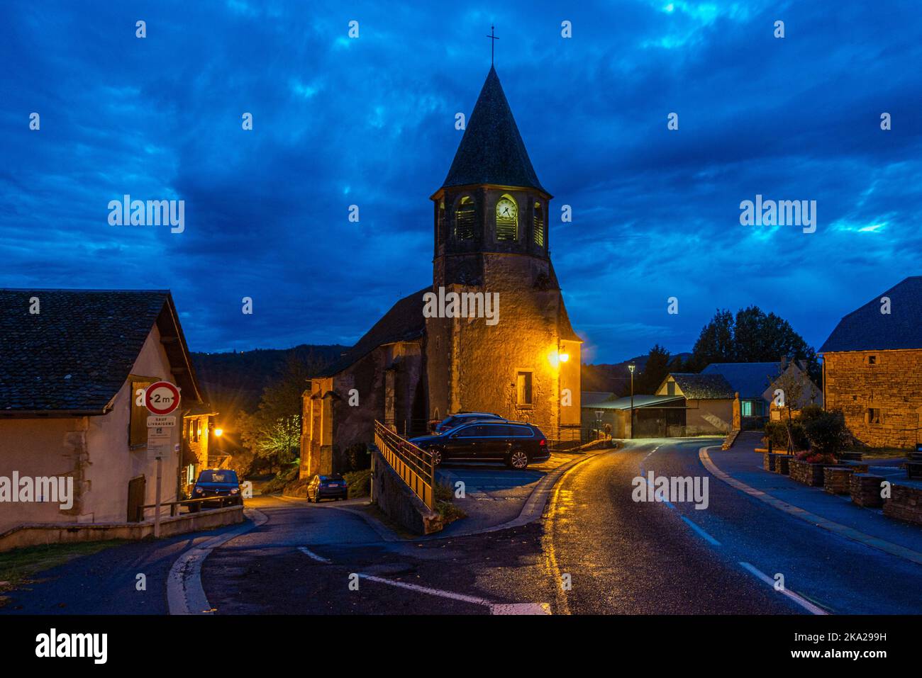 The small village of Mandailles in the Aubrac region, Occitanie, France Stock Photo