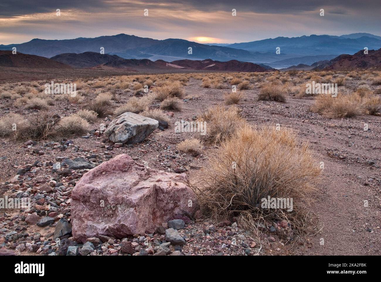 Mojave Desert and distant Sugarloaf Peak at right in Panamint Range