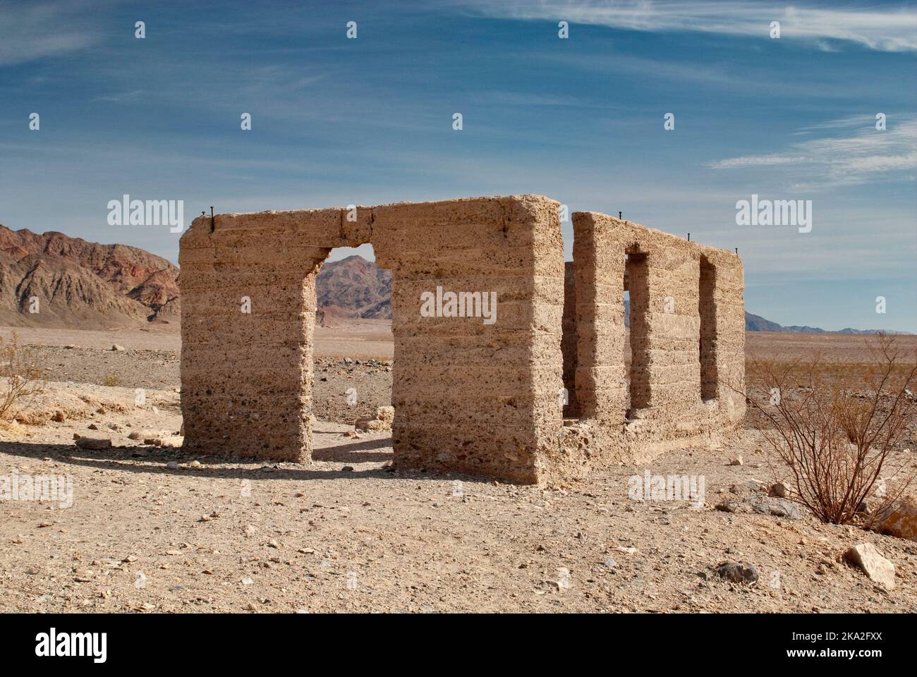 Ashford Mill ruins in Mojave Desert, Death Valley National Park, California, USA Stock Photo