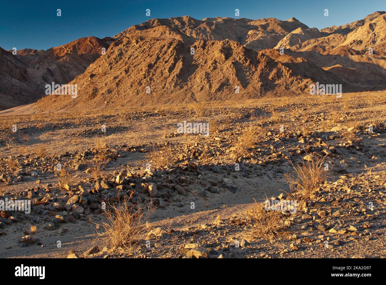 Black Mountains at sunset from Jubilee Pass Road, Mojave Desert, Death Valley National Park, California, USA Stock Photo