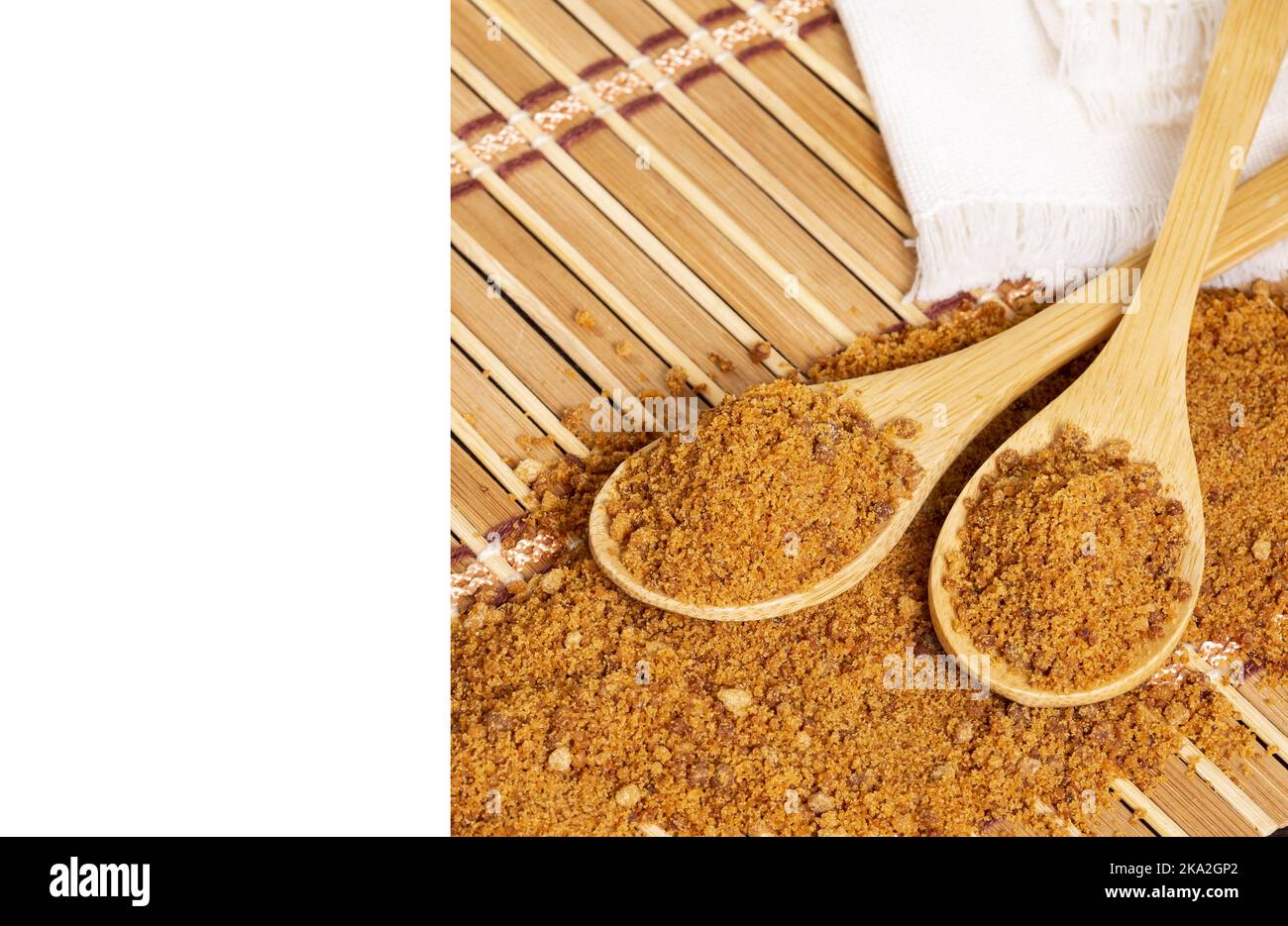 Panela or sugar cane candy - Saccharum officinarum; Photo With White Stripe For Text Stock Photo