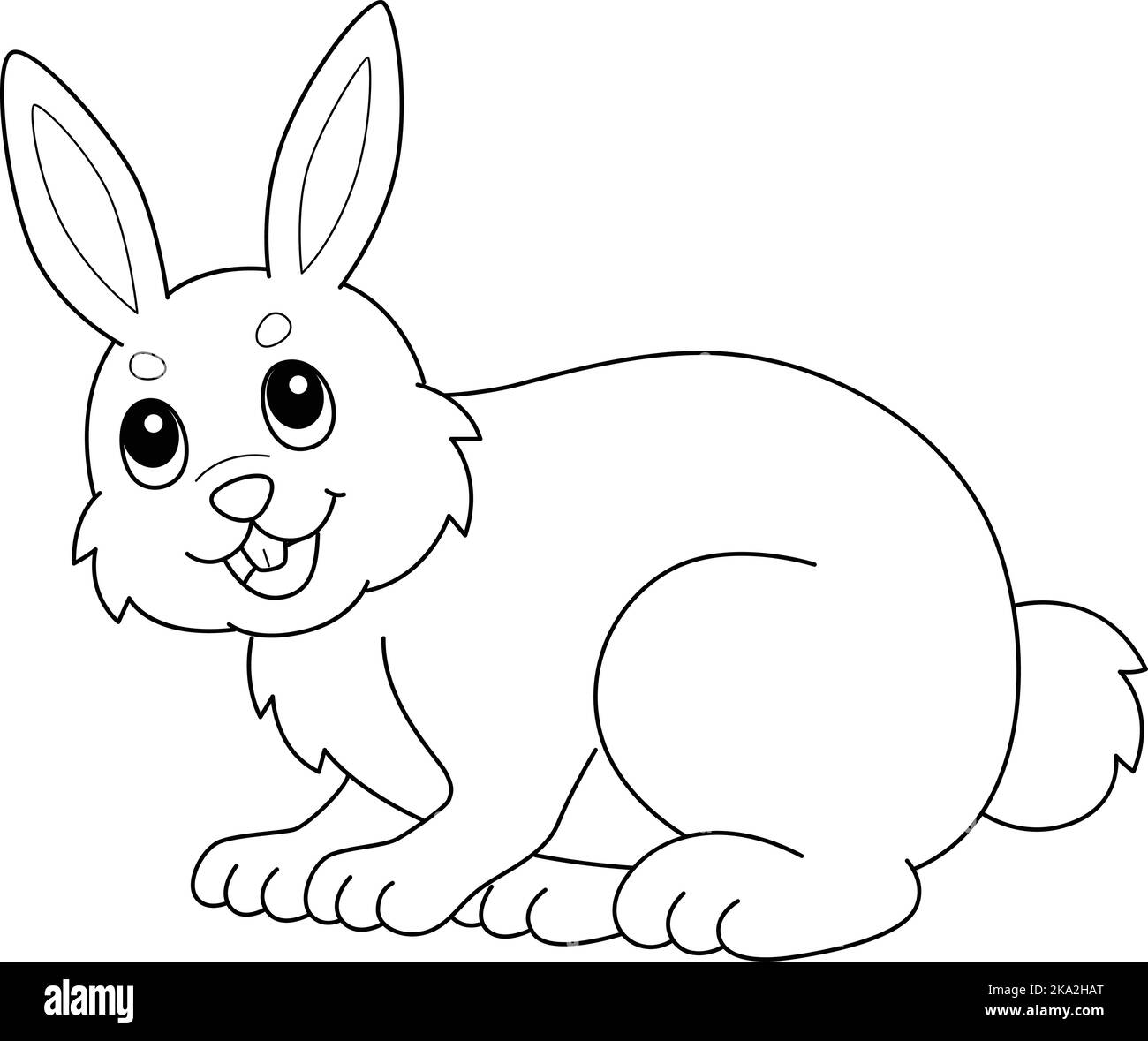 Rabbit Isolated Coloring Page for Kids Stock Vector Image & Art - Alamy