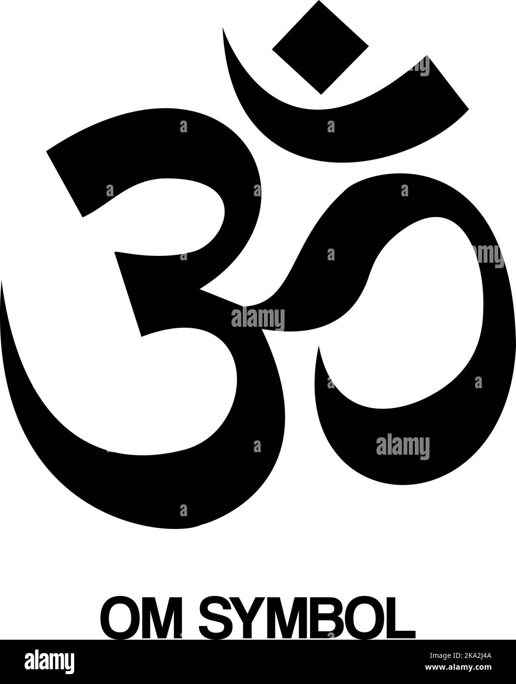 Vector Om Symbol Silhouette in Black and White Stock Vector Image & Art Alamy