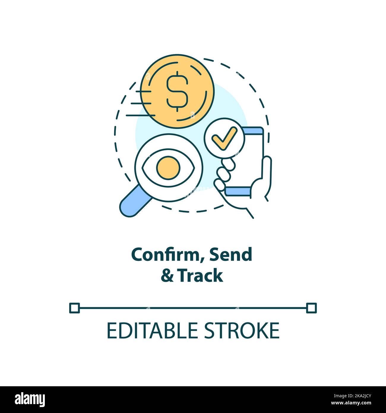 Transfer confirm, send and track concept icon Stock Vector Image & Art ...