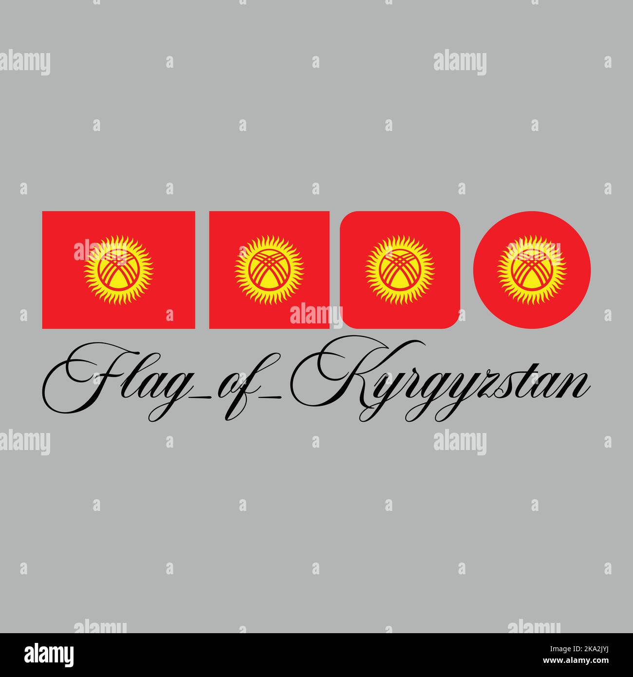 Flag of Kyrgyzstan Stock Vector Image & Art Alamy