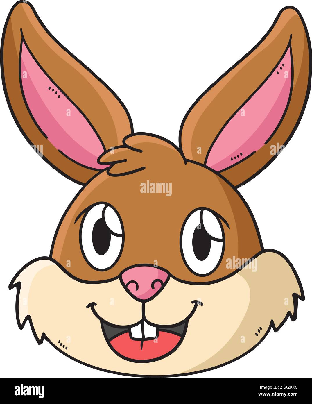 Rabbit Head Cartoon Colored Clipart Illustration Stock Vector Image