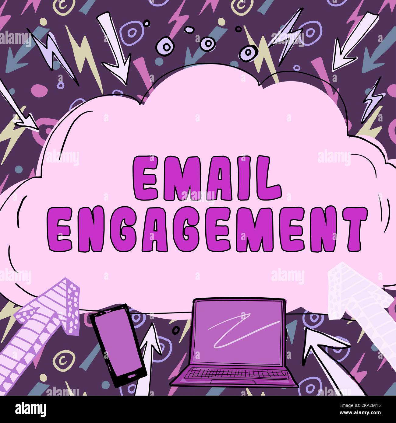 Handwriting text Email Engagement. Word for email sent out to inform
