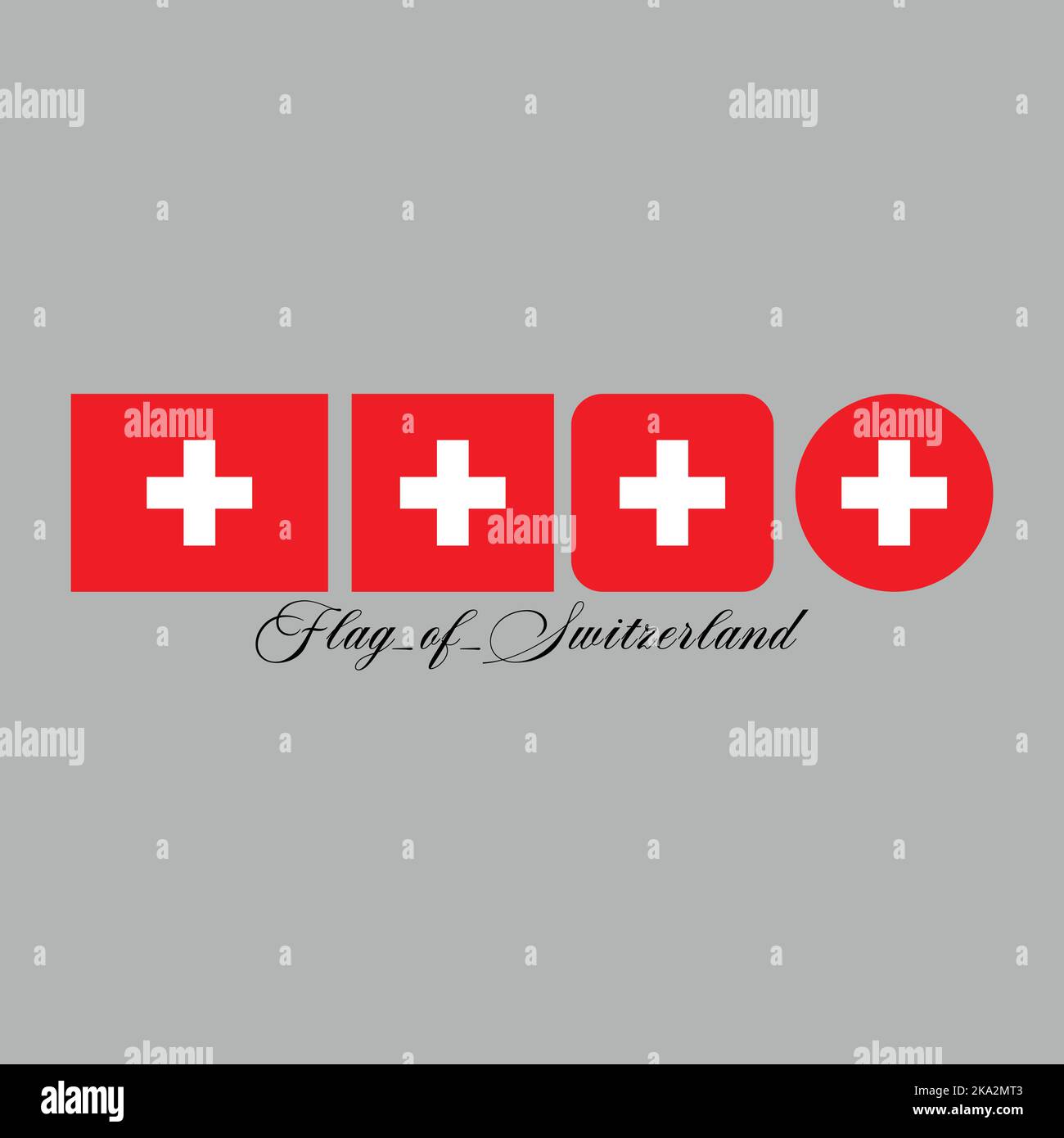 flag of switzerland nation design artwork with different style