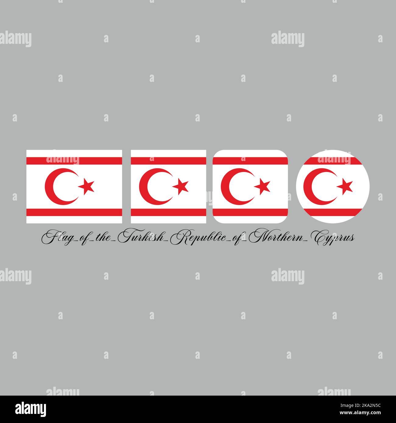 flag of the turkish republic of northern cyprus nation design artwork with different style. Editable, resizable, EPS 10, vector illustration. Stock Vector