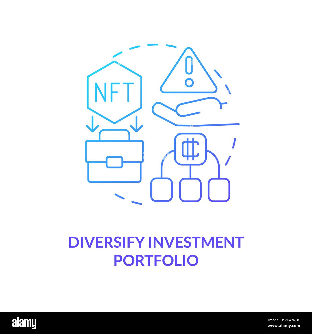 Diversify investment portfolio blue gradient concept icon Stock Vector