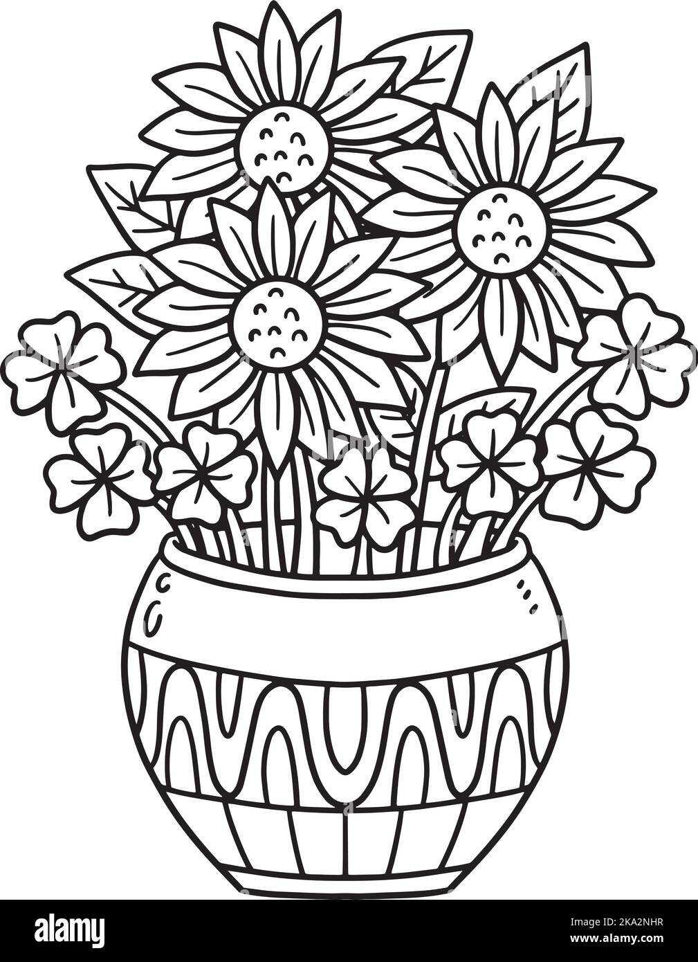 Saint patricks day sun flower isolated coloring stock vector image