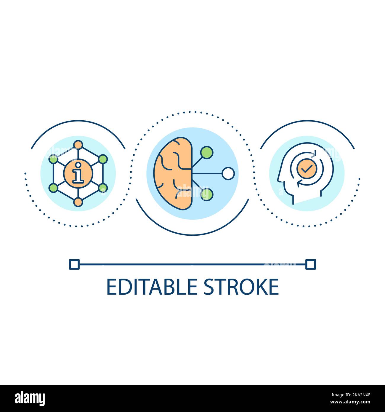 Perception of information loop concept icon Stock Vector