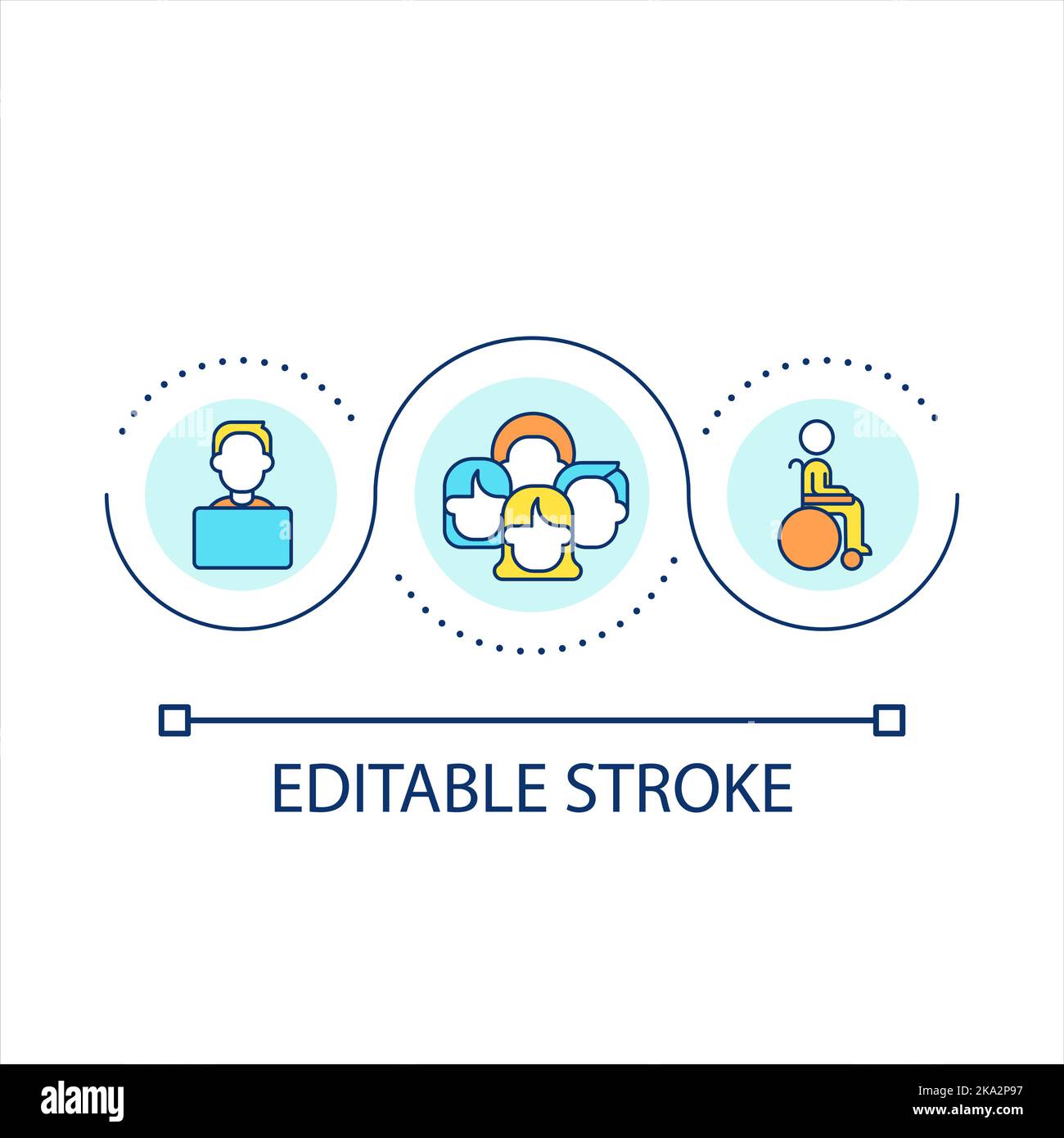 Diversity at workplace loop concept icon Stock Vector