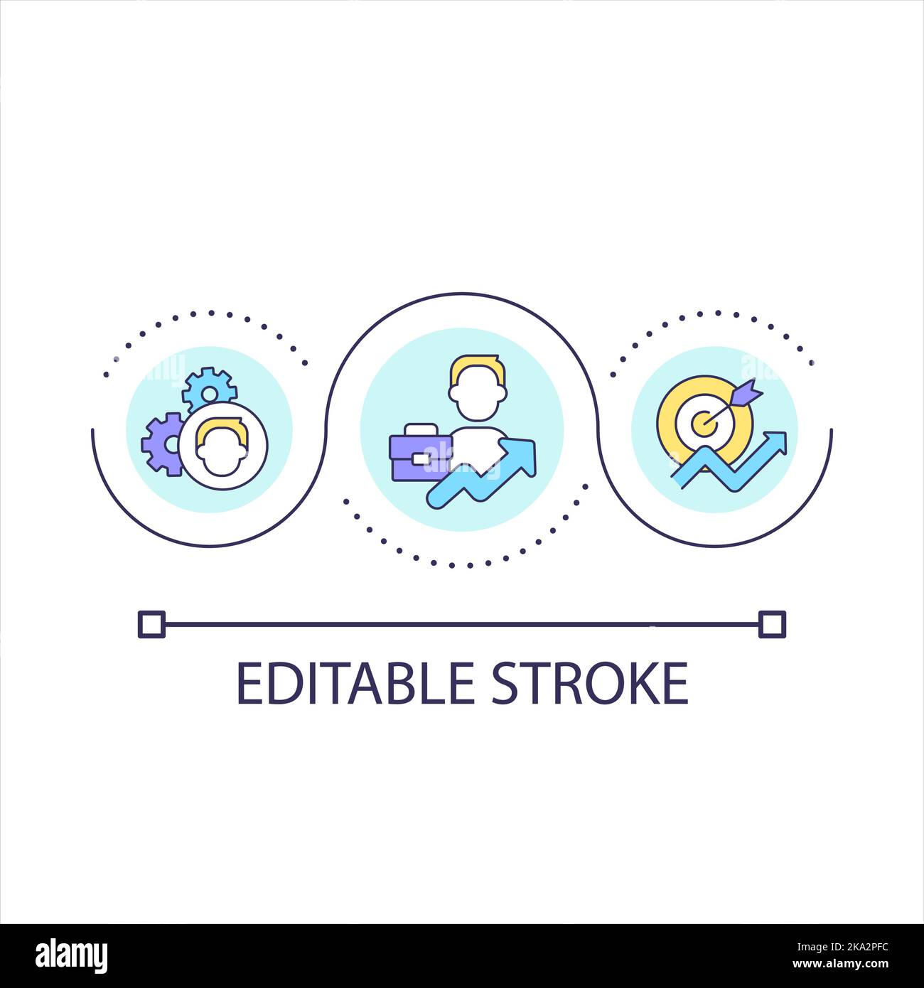 Career growth loop concept icon Stock Vector