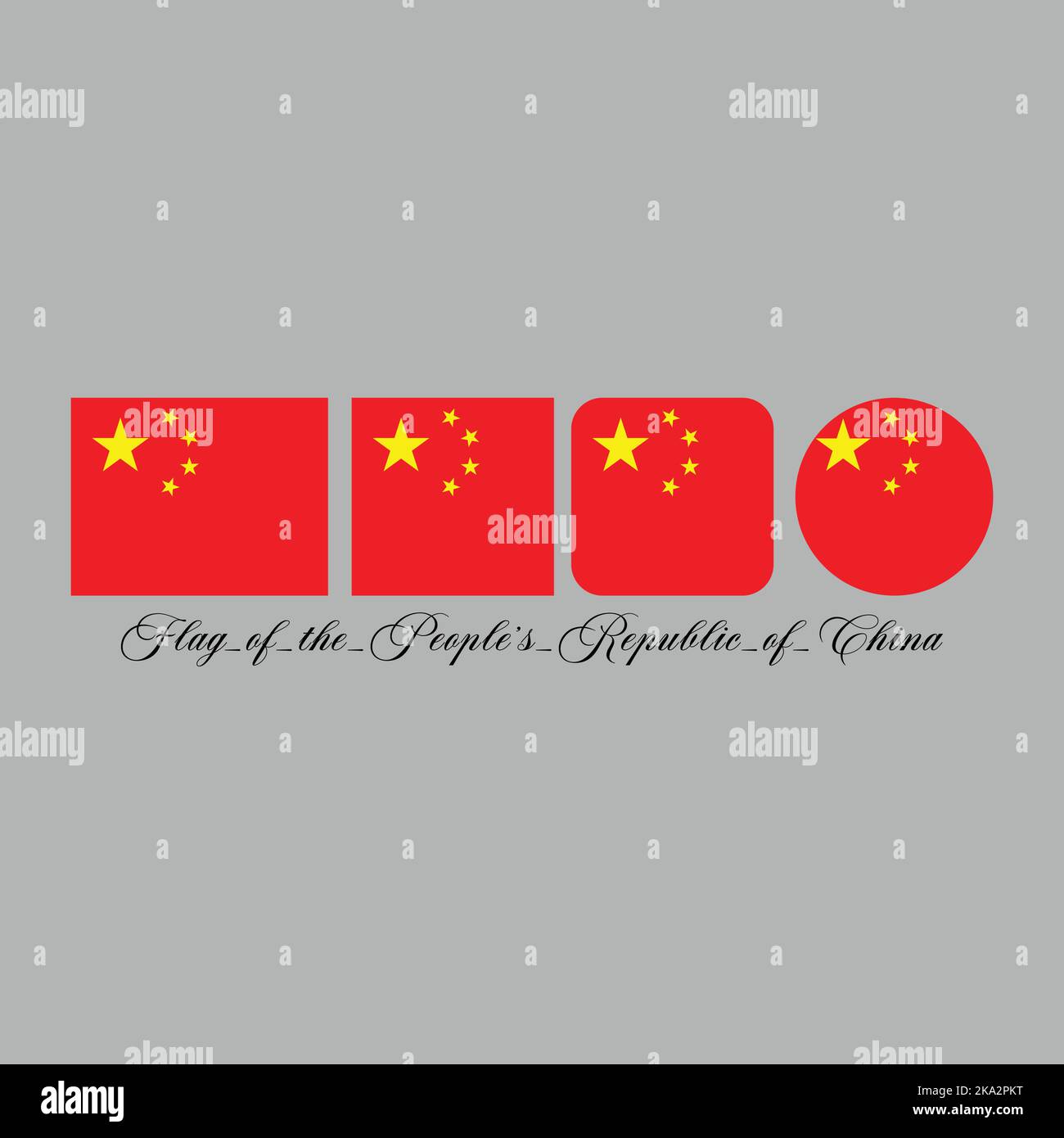 flag of the people's republic of china nation design artwork with different style. Editable, resizable, EPS 10, vector illustration. Stock Vector
