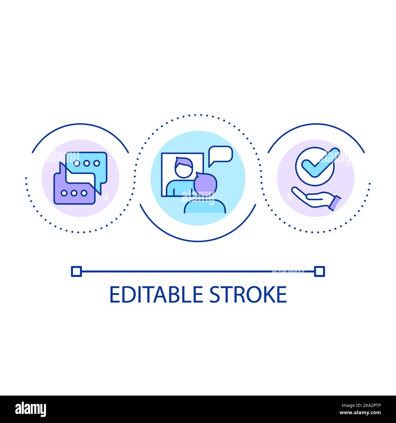 Speech training exercise loop concept icon Stock Vector