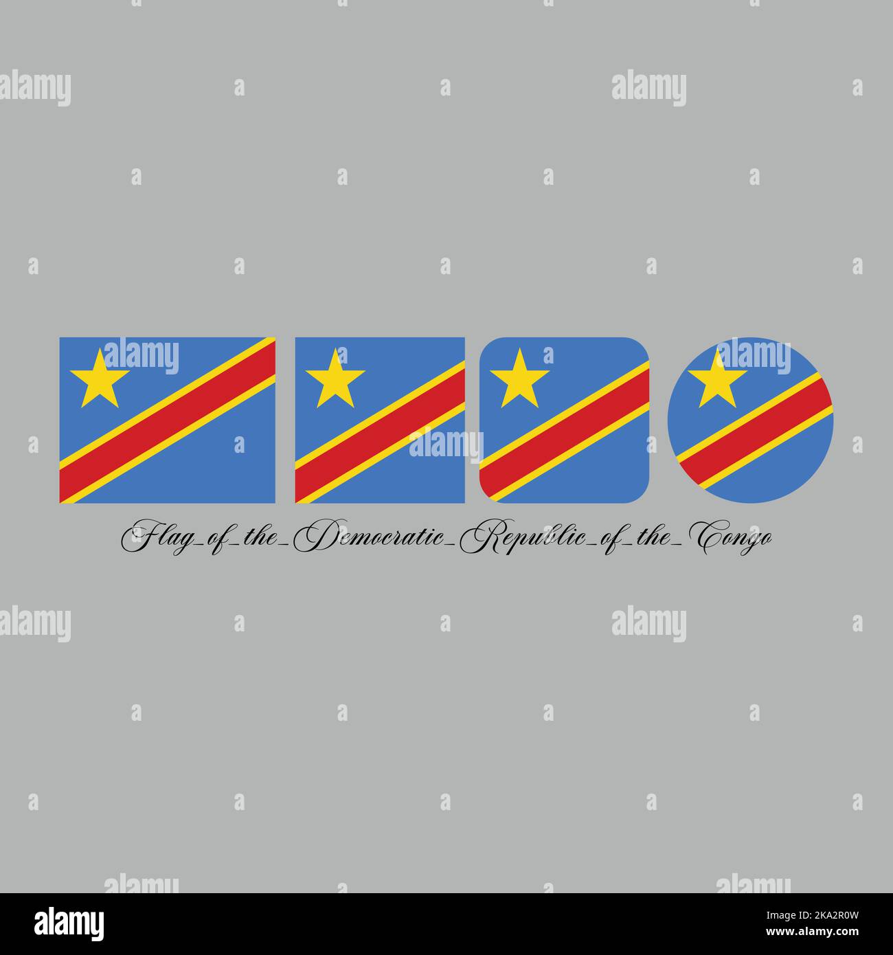 flag of democratic republic of congo nation design artwork with