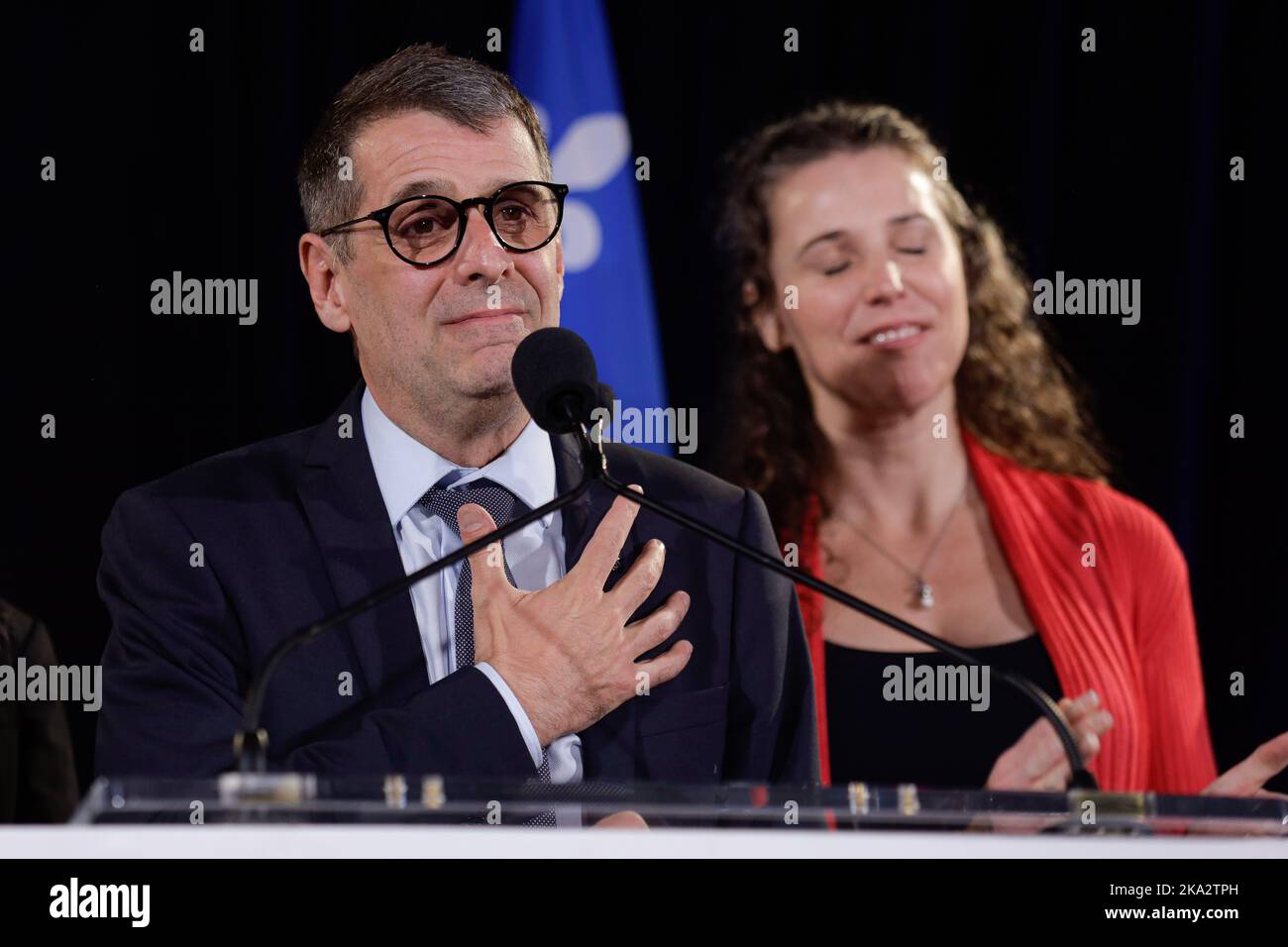 Pcq Leader Eric Duhaime Gives A Speech Conceding Victory On Quebec Provincial Election Night In Pcq Leader Eric Duhaime Gives A Speech Conceding Victory On Quebec Provincial Election Night In