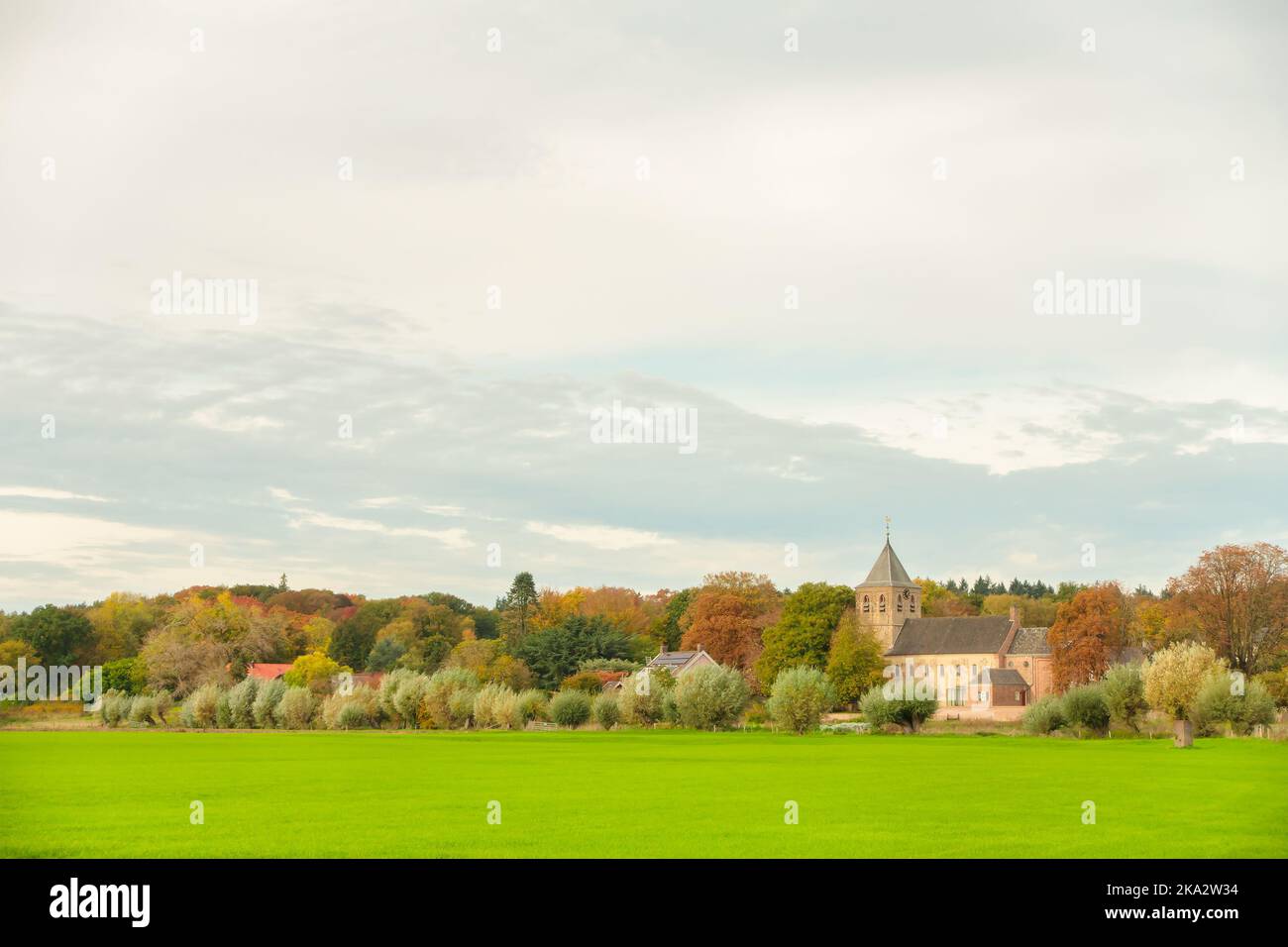 Autumn view of the village of Oosterbeek in Gelderland, The Netherlands Stock Photo