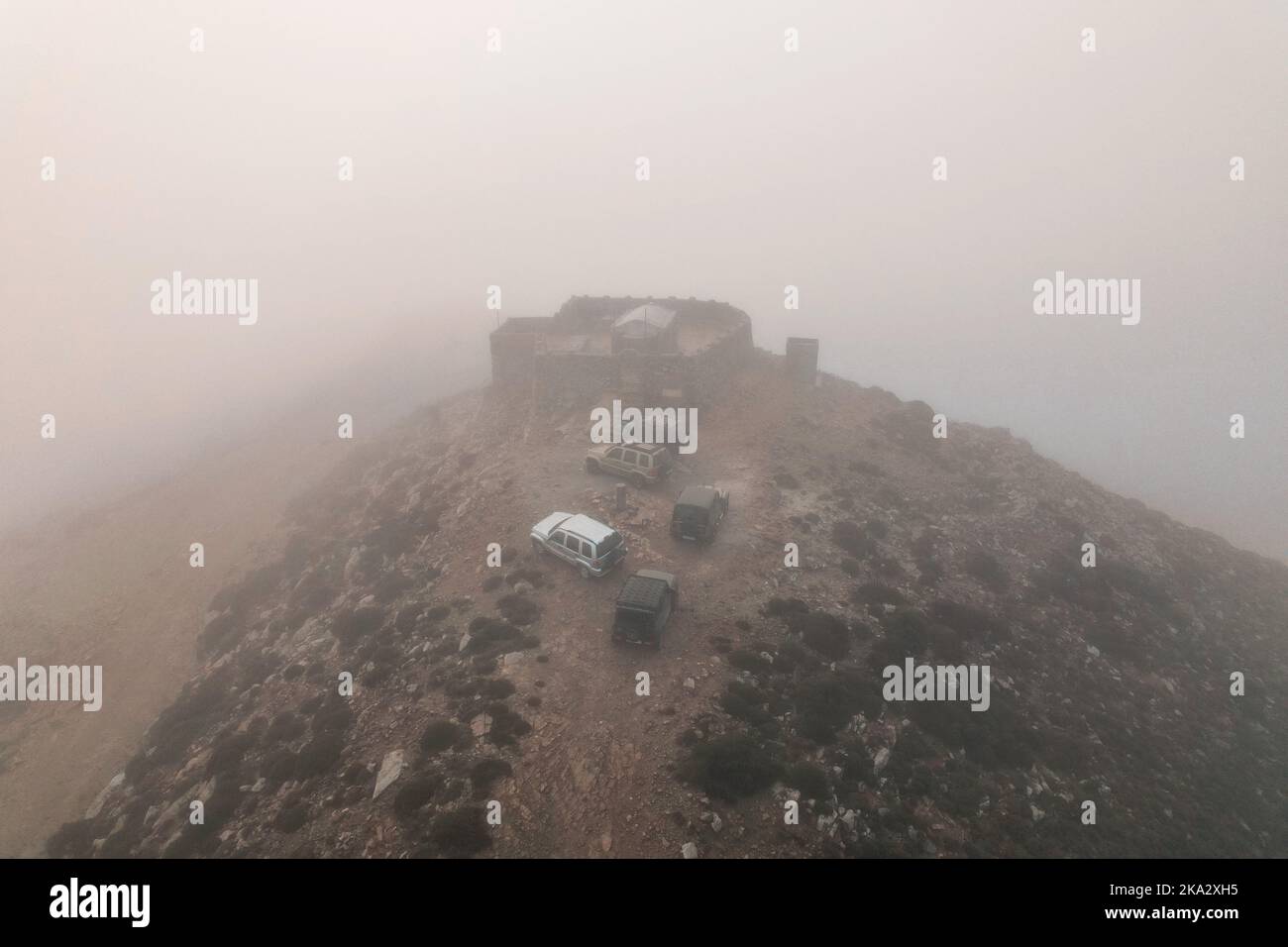 An aerial view of mountains udner a foggy sky Stock Photo - Alamy