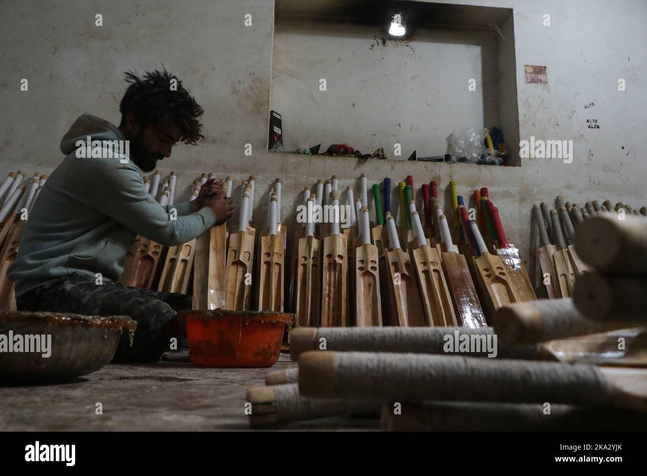October 31, 2022, Bijhbehara, Jammu and Kashmir, India: A worker ...