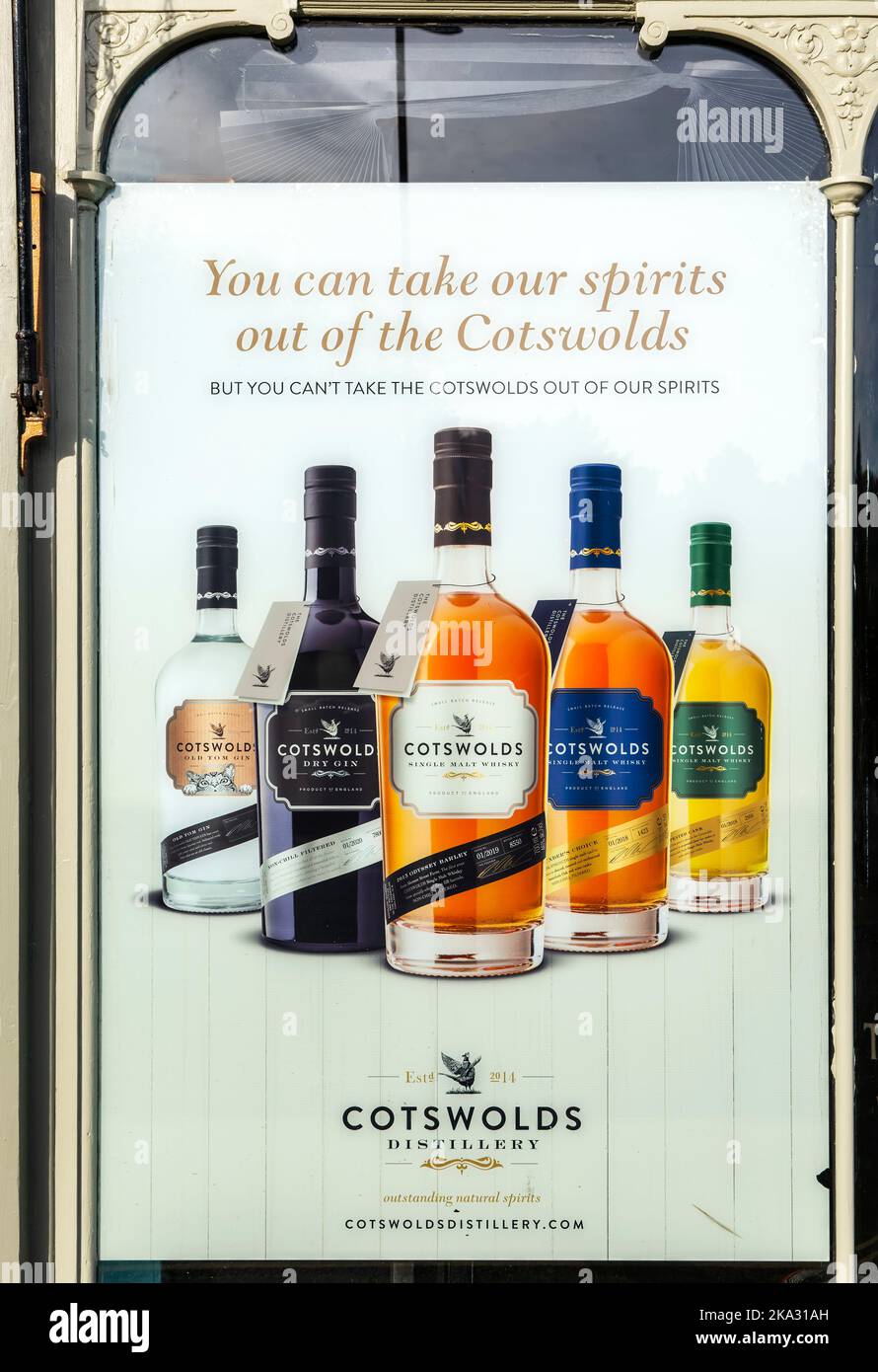 Advert for Cotswolds distillery gin and whisky, Bath, Somerset, England