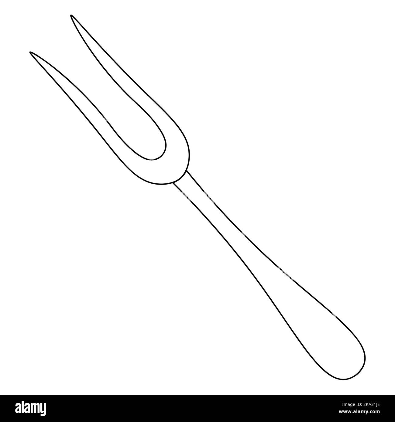 Chopping fork. The cutlery consists of a handle and two prongs. A tool