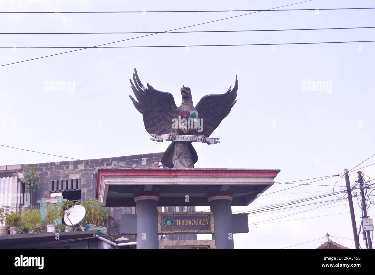 Garuda Pancasila Monument in Terung Wetan Village, Krian District, Sidoarjo Regency Stock Photo